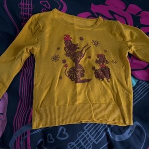 Mischief Made crop sweater Playing Poodles vintage style S small